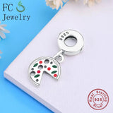 925 Sterling Silver Pizza Charm Bracelet Bead for Women