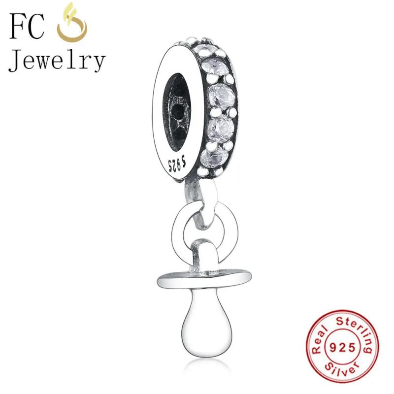 925 Sterling Silver Baby Pacifier Beads Pendant
