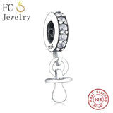 925 Sterling Silver Baby Pacifier Beads Pendant