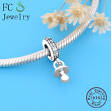 925 Sterling Silver Baby Pacifier Beads Pendant