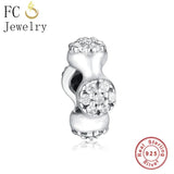 925 Sterling Silver CZ Crystal Spacer Beads for Bracelet Making