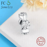 925 Sterling Silver CZ Crystal Spacer Beads for Bracelet Making