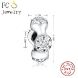 925 Sterling Silver CZ Crystal Spacer Beads for Bracelet Making