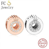925 Silver Crown Bead Charm Bracelet for Women