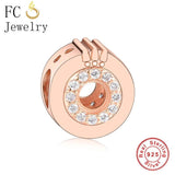 925 Silver Crown Bead Charm Bracelet for Women