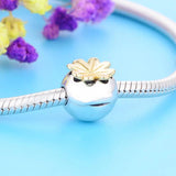 925 Sterling Silver Clover Clips Stopper Bead for Bracelet