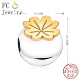 925 Sterling Silver Clover Clips Stopper Bead for Bracelet