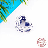 925 Silver Infinity Love You Mom Letter Charms Bracelet DIY