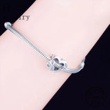 925 Silver Infinity Love You Mom Letter Charms Bracelet DIY