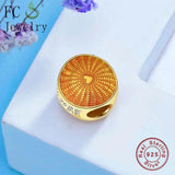 925 Silver European Shine Rays Sunshine Bracelet Charms DIY Gift