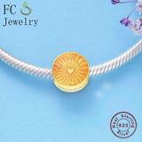 925 Silver European Shine Rays Sunshine Bracelet Charms DIY Gift