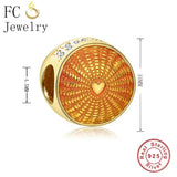 925 Silver European Shine Rays Sunshine Bracelet Charms DIY Gift