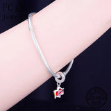 925 Silver Red Lips Kiss Charm Bracelet Pendant