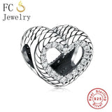 925 Silver Heart Bead Bracelet for Women