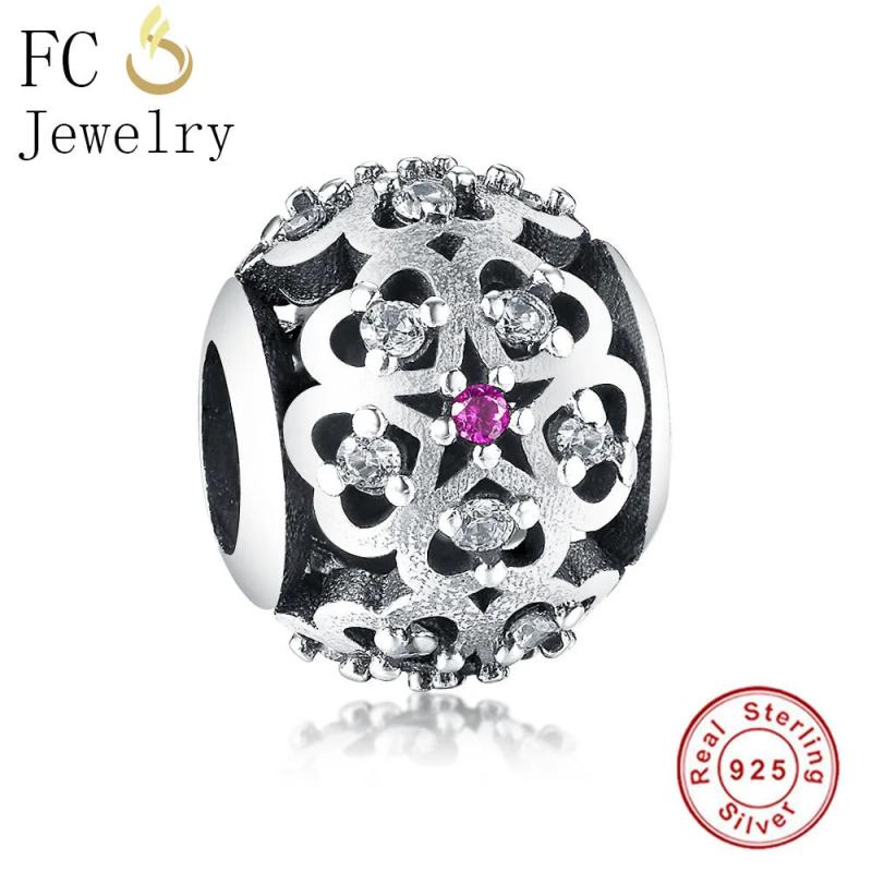 925 Sterling Silver Four-leaf Clover CRYSTAL Beads Bracelet