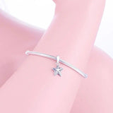925 Silver Starfish Charm Bracelet Bead Zirconia Dangle Berloque