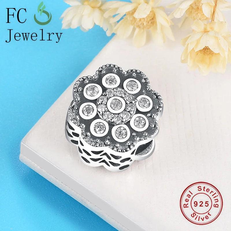 925 Sterling Silver Sunflower Charm Bracelet