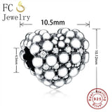 925 Silver Heart Bubble Cluster Bead Girl Mother Berloque
