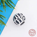 925 Silver Ball Shape Love Bead Bracelet Charm DIY