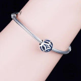 925 Silver Ball Shape Love Bead Bracelet Charm DIY