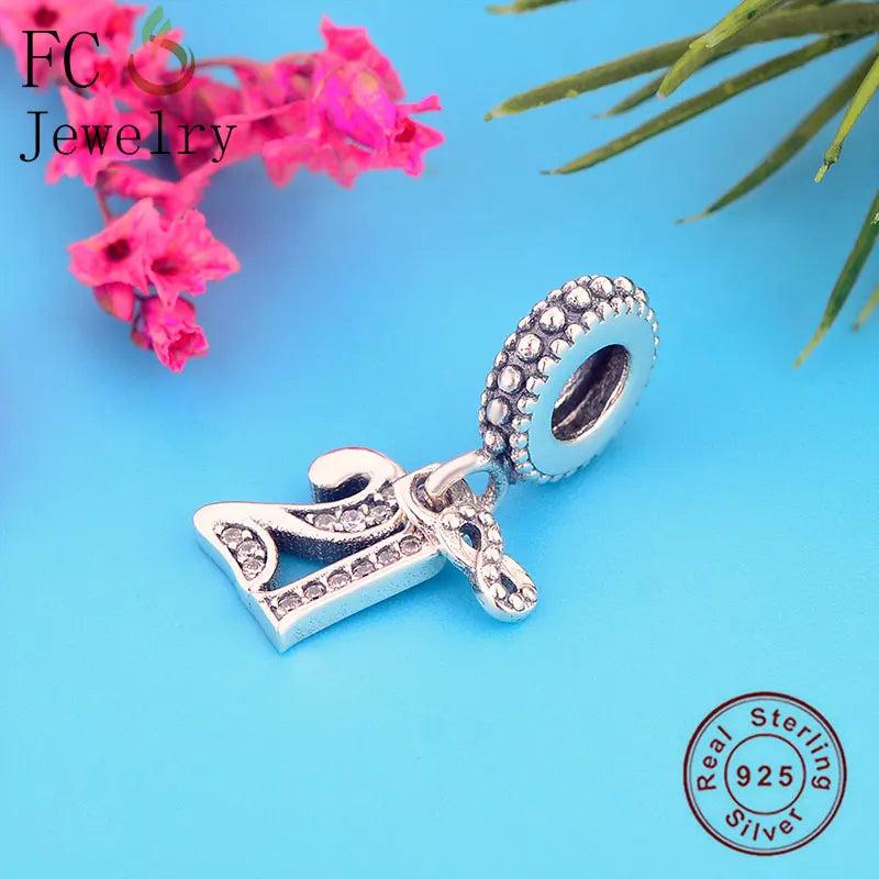 925 Silver Infinity 21 Year Old Love Charm Bracelet Making Bead Berloque