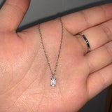 Square Zircon 925 Silver Pendant Necklace for Women