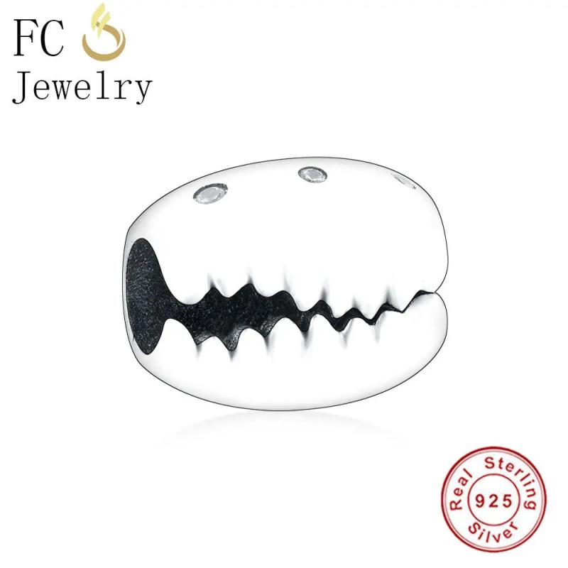 925 Sterling Silver Coffee Bean Shell Crystal Bead Bracelet Charms