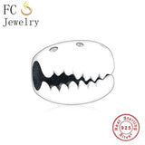 925 Sterling Silver Coffee Bean Shell Crystal Bead Bracelet Charms