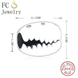 925 Sterling Silver Coffee Bean Shell Crystal Bead Bracelet Charms