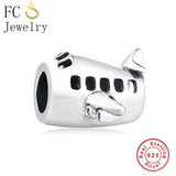 925 Sterling Silver Airplane Aircraft Airfoil Charm Bracelet Beads