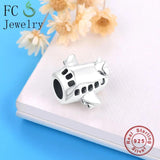 925 Sterling Silver Airplane Aircraft Airfoil Charm Bracelet Beads