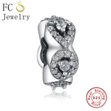 925 Silver Teardrop Zircon Spacer Beads for Charm Bracelets