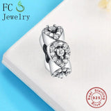 925 Silver Teardrop Zircon Spacer Beads for Charm Bracelets