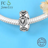 925 Silver Teardrop Zircon Spacer Beads for Charm Bracelets