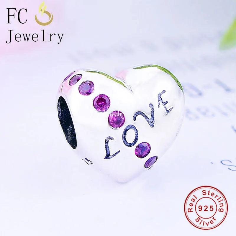 925 Sterling Silver Love Letter Charms Bracelet