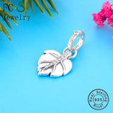 925 Silver Leaf Charm Bracelet Pendant Bead for Women
