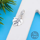 925 Silver Leaf Charm Bracelet Pendant Bead for Women