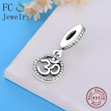 925 Sterling Silver Number 30 Zirconia Crystal Charm Bracelet Bangle