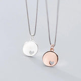 925 Silver Hollow Heart Love Clavicle Chain Pendant Gift