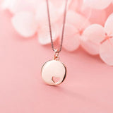 925 Silver Hollow Heart Love Clavicle Chain Pendant Gift