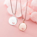 925 Silver Hollow Heart Love Clavicle Chain Pendant Gift