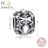 925 Silver Fleur Crystal Flower Beads for Berloque