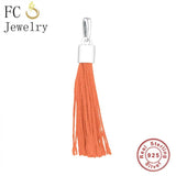 925 Sterling Silver Bohemian Tassel Bead Pan Charms Bracelet