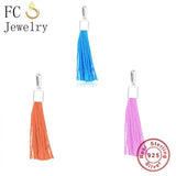 925 Sterling Silver Bohemian Tassel Bead Pan Charms Bracelet