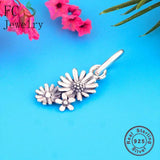 925 Silver Daisy Flower Bead Bracelet Charms for Women