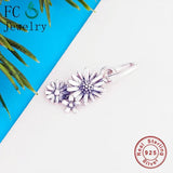 925 Silver Daisy Flower Bead Bracelet Charms for Women