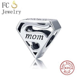 925 Silver Mom Symbol Pan Charms Bracelet Bead for Women