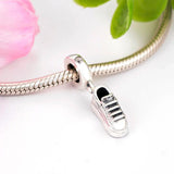 925 Sterling Silver Sport Shoe Pendant Bead for Gym Berloque