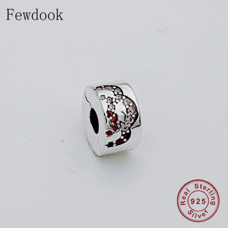925 Silver Round Bead Mix Zirconia Stopper Charm Bracelet Making
