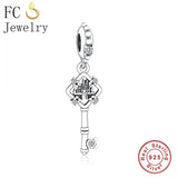 925 Silver Cattle & Mickey Charms Bracelet Beads Pendant